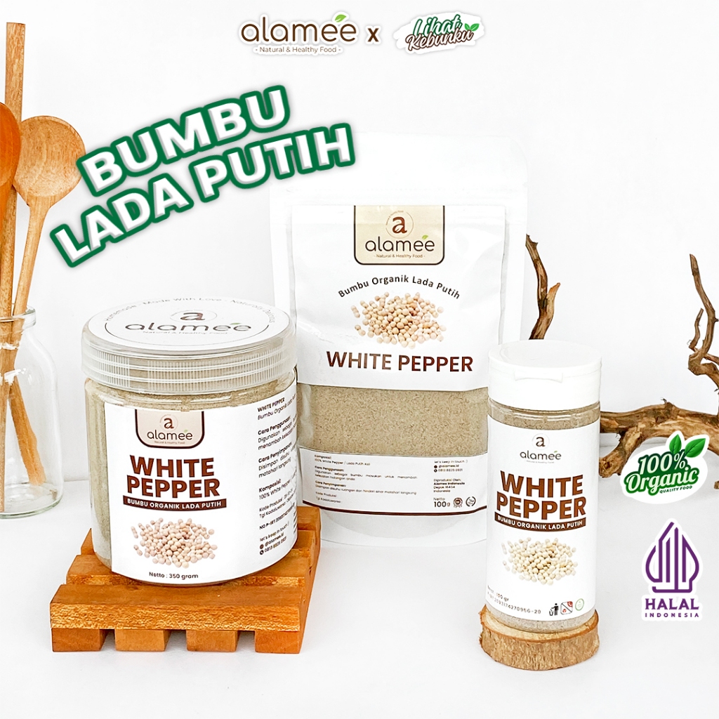 

ALAMEE Lada Putih Bubuk White Pepper Powder Merica Whitepepper Bumbu Dapur Instan LIHAT KEBUNKU