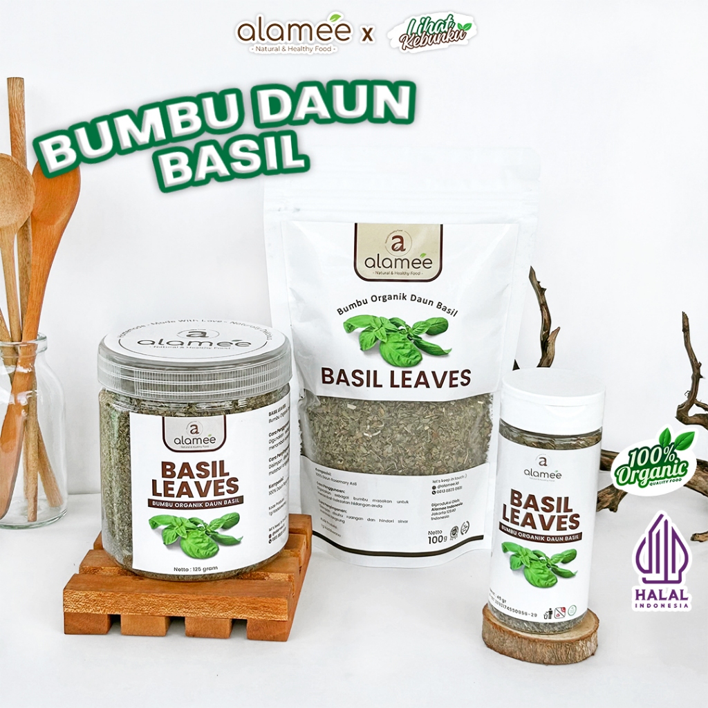 

ALAMEE Daun Basil Kering Bumbu Dapur Dried Leaf Murni Asli Tanpa Campuran Organik LIHAT KEBUNKU