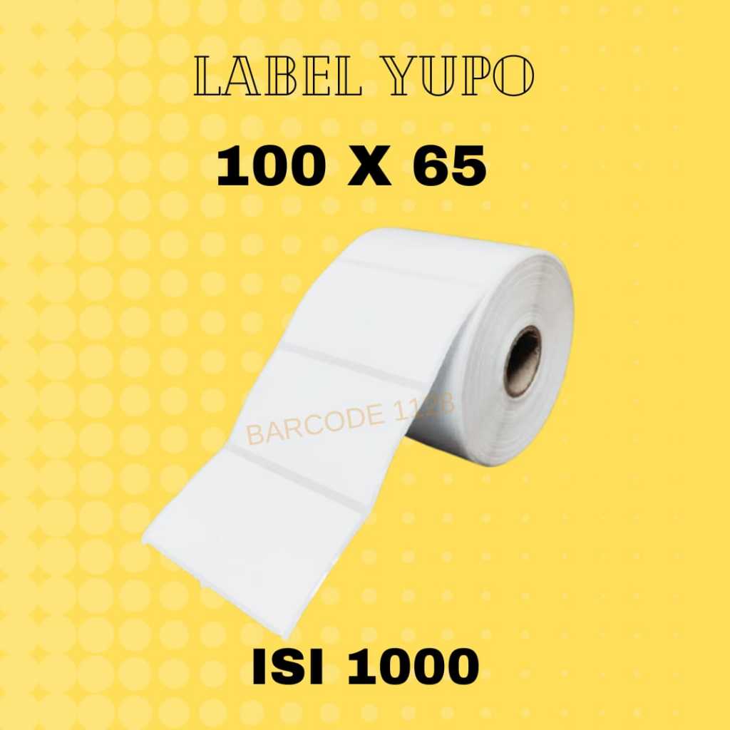 

STIKER BARCODE YUPO 100X65 isi 1000 sticker anti robek - LABEL YUPO 10X6.5 CM isi 1000
