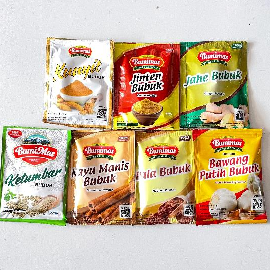 

BUMIMAS Kuningan Bubuk Bumbu Rempah Masakan Dapur Sachet - Bumbu Dapur Merk Bumimas Sachet