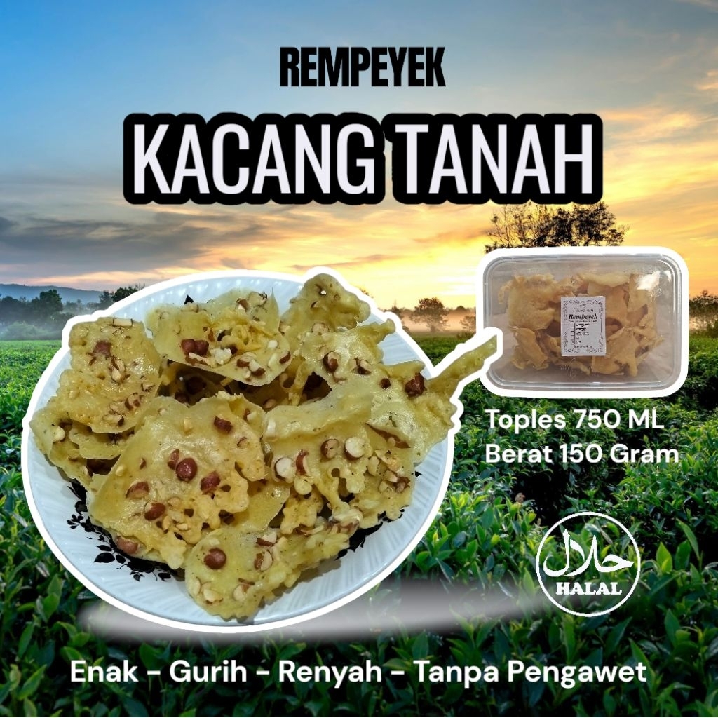 

Cemilan rempeyek kacang tanah Renyah gurih tanpa pengawet enak lezat - peyek kacang tanah 150 gram