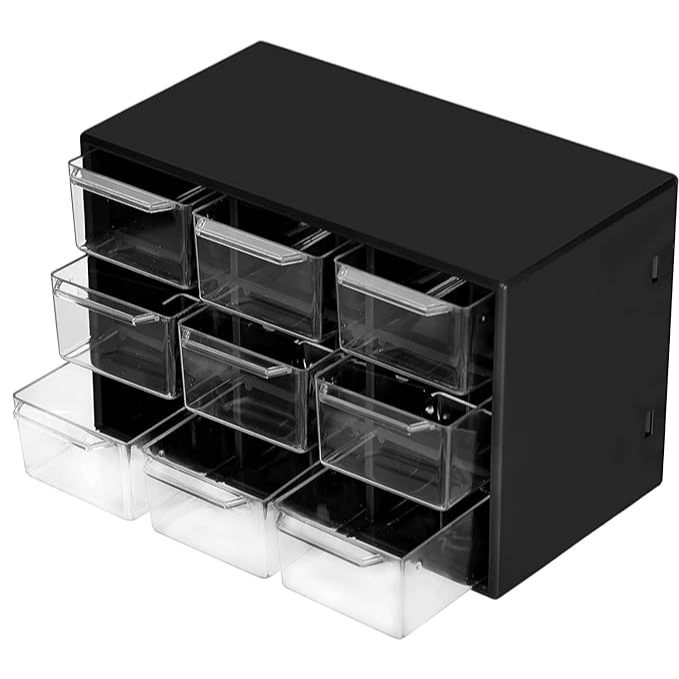 Kotak Laci Perhiasan Aksesoris Serbaguna 9 Sekat / Laci Mini Storage Box Multifungsi / Laci Meja Pla