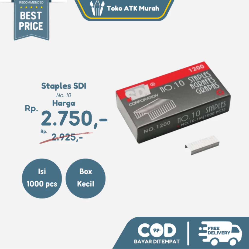 

Staples SDI no.10 - Isi Stapler Berkualitas Cocok Untuk Kantor & Sekolah