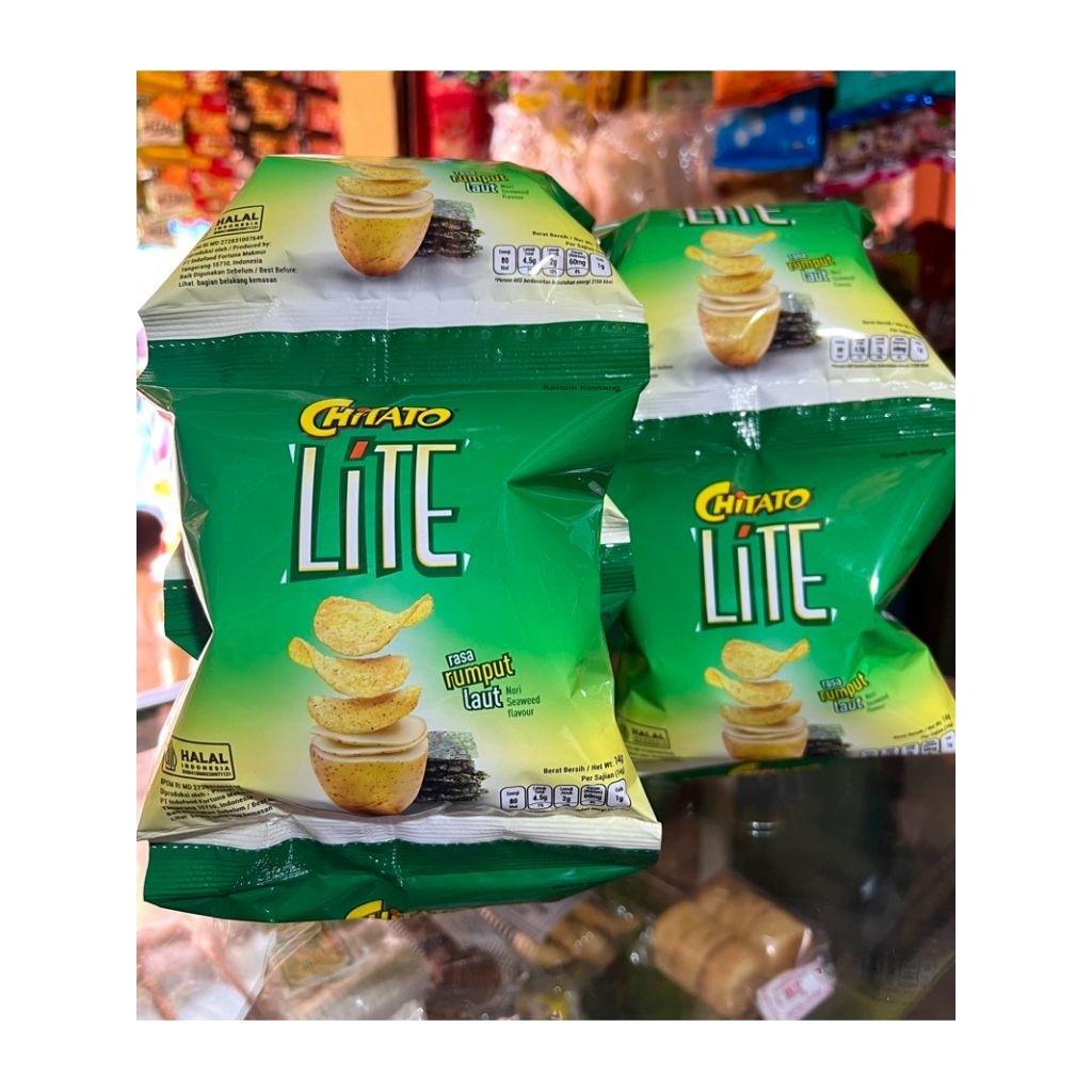 

chitato lite keripik kentang rasa rumput laut kesamasan renceng