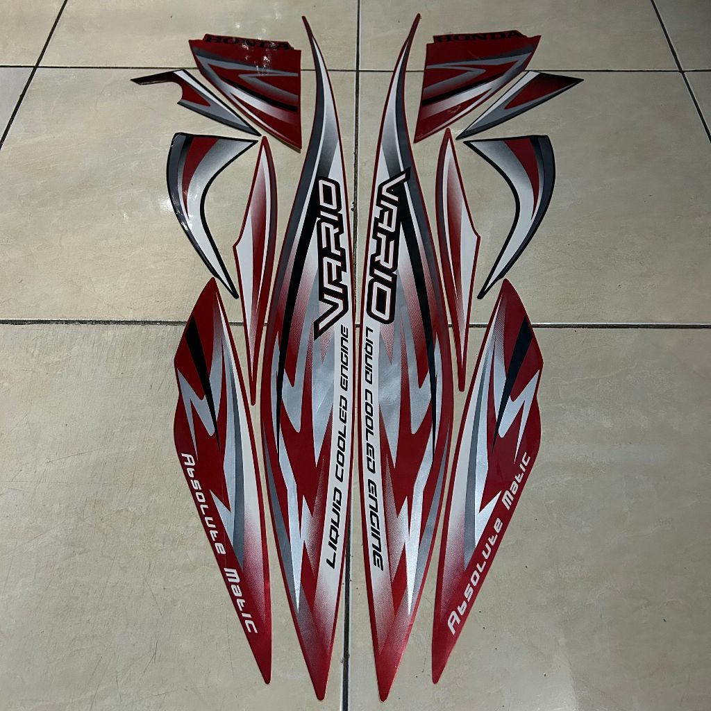 stiker striping honda vario 110 karbu 2012 2013 merah lis body standar berkualitas original
