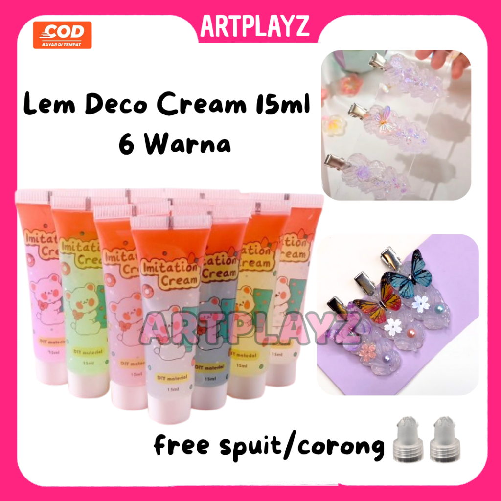

Deco Cream Glitter Transparan FREE Spuit UKURAN MINI 15ML, Lem DIY, Deco Cream Glitter, Glue Resin DIY