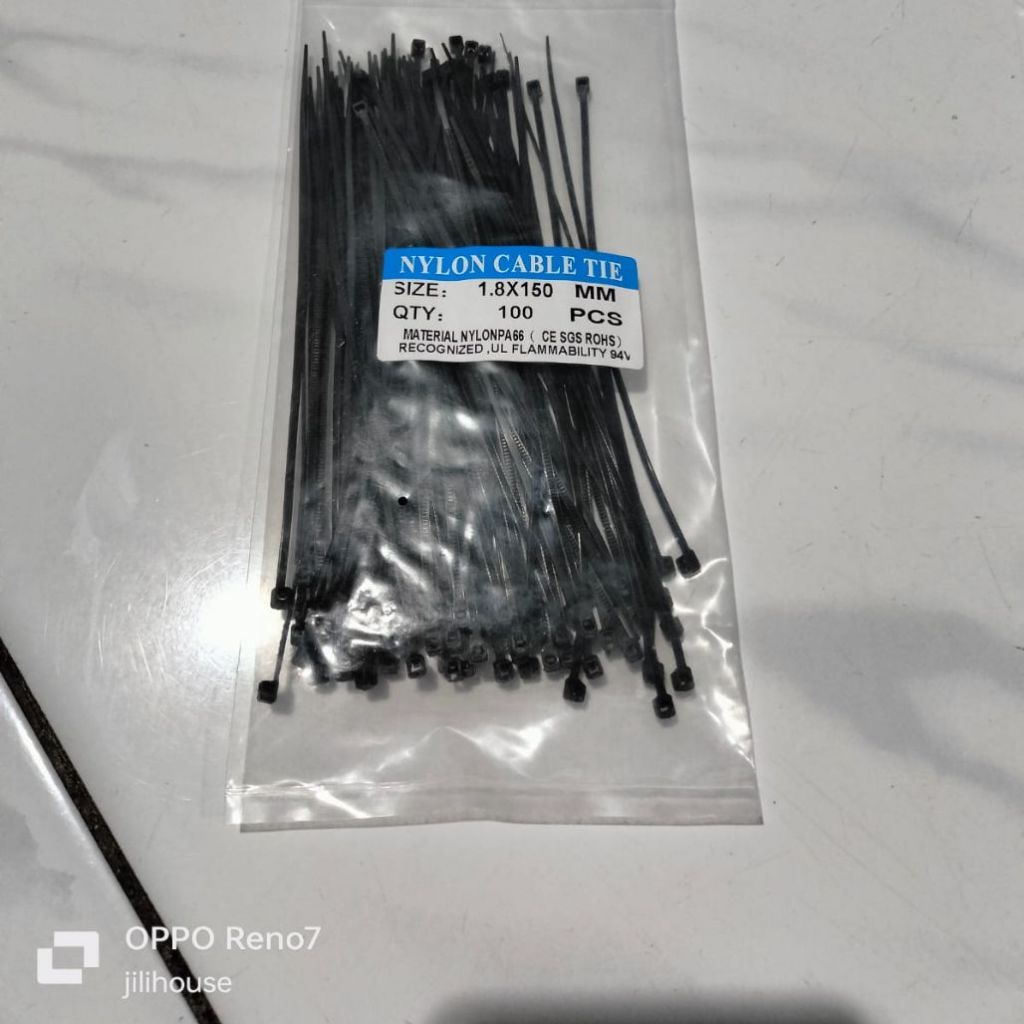 

Kabel Ties Nylon Mini 1.8 x 150 mm - Ikat Kabel Serbaguna Hitam (Isi 100 pcs) Gratis Ongkir Xtra