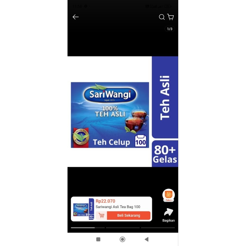 

Teh Celup Sari wangi Sekotak