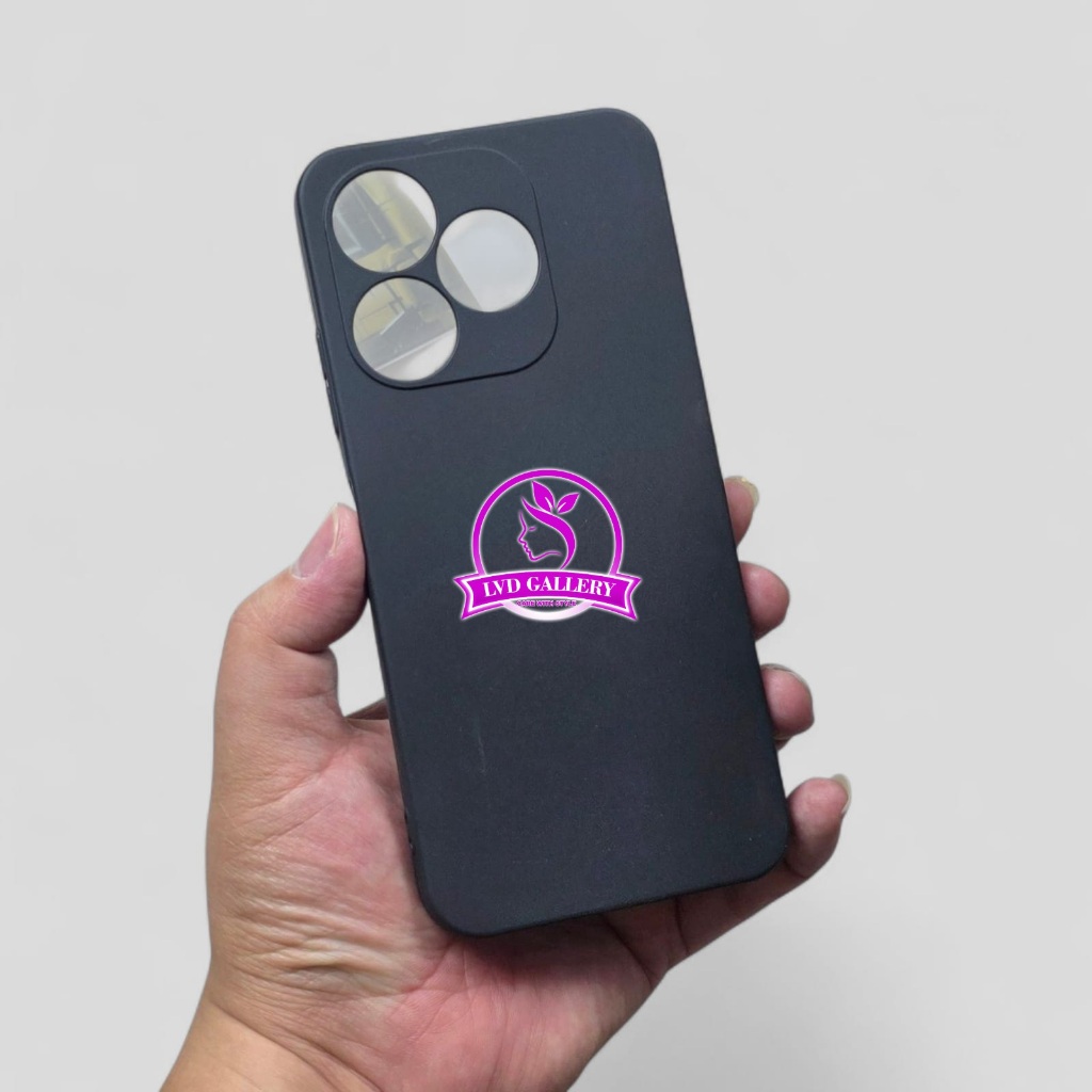 Itel Villaon V40S liquid Silicone / Macaron Square Color Black Case Itel Villaon V40S