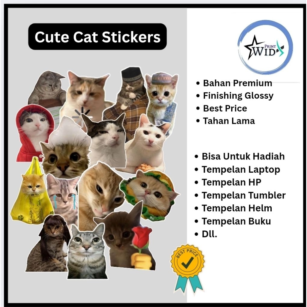 

Stiker/Sticker Kucing Lucu Gemas - Murah Berkualitas (Premium Material)