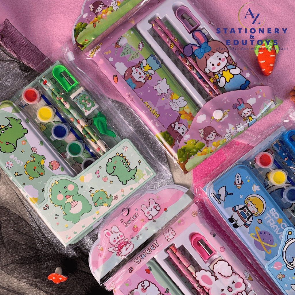 Study Set 9549 & 9926 Paket Alat Tulis Anak TK SD Karakter Kartun Stationery Set