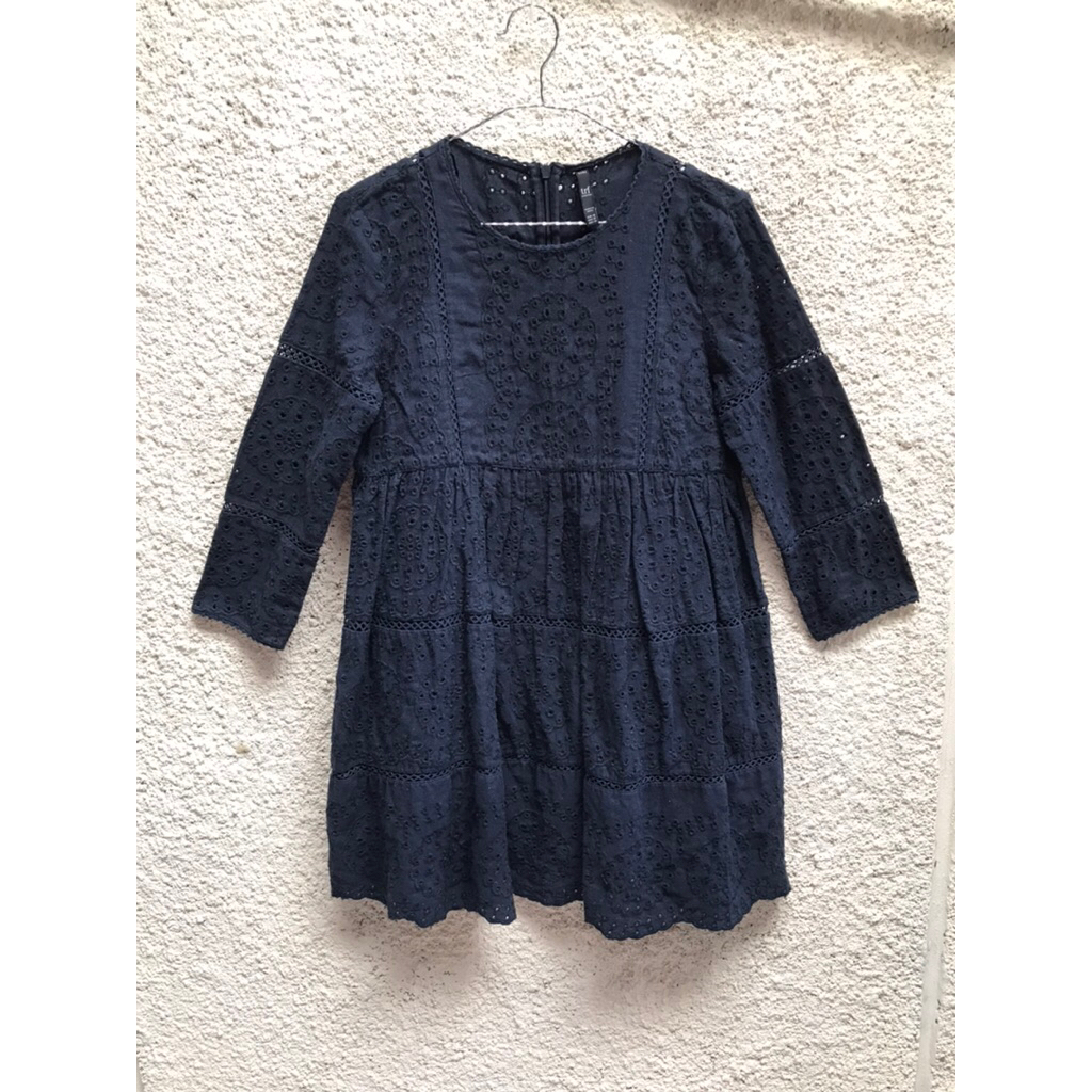 Zara eyelet navy