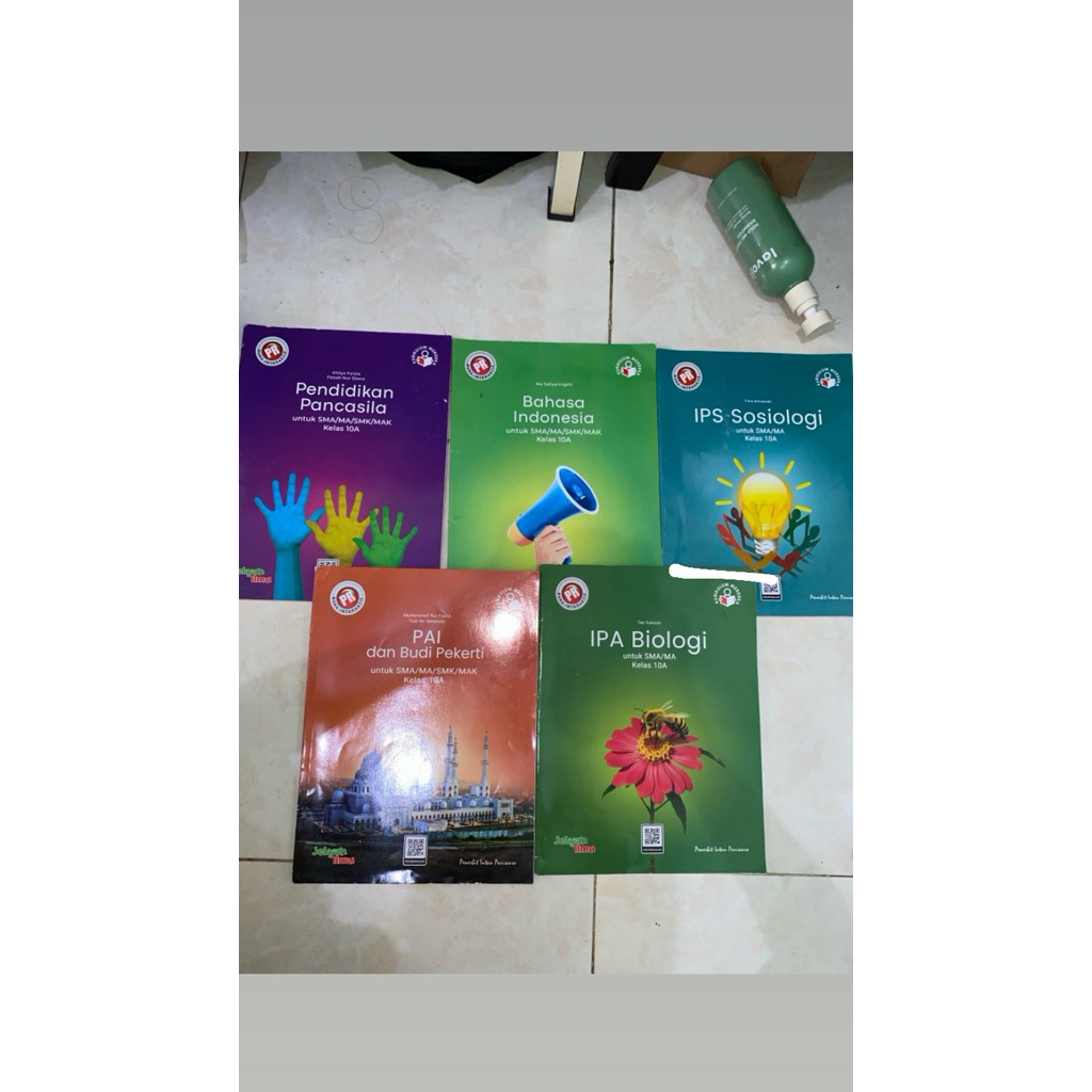 buku intan pariwara kelas 10A ppkn, bahasa indonesia, sosiologi, agama, biologi