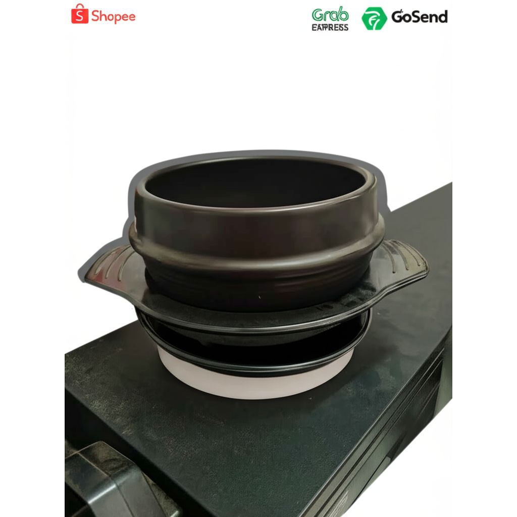 Panci Dolsot Bibimbap Keramik Korean Bowl Batu Stone Pot Mangkok Keramik Nasi Dolsot Rice | 1 Set + 