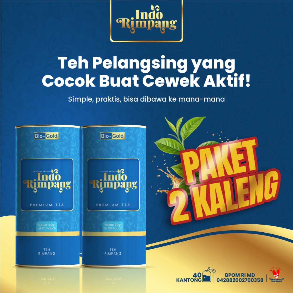 

Bio Gold Indo Rimpang Premium Tea - Teh Rempah Ampuh Bantu Detox dan Menurunkan Timbangan Badan - Teh Diet - Teh Detox BPOM