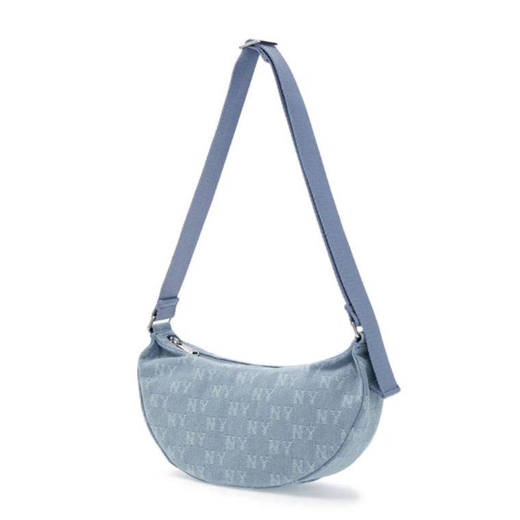 MLB CLASSIC JACQUARD DENIM MONOGRAM HOBO BAG NY YANKEES HAGUSNEAKER GARANSI 100% ORIGINAL