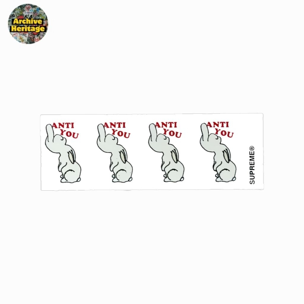 

sticker Supreme Anti You finger hand long streetwear stiker
