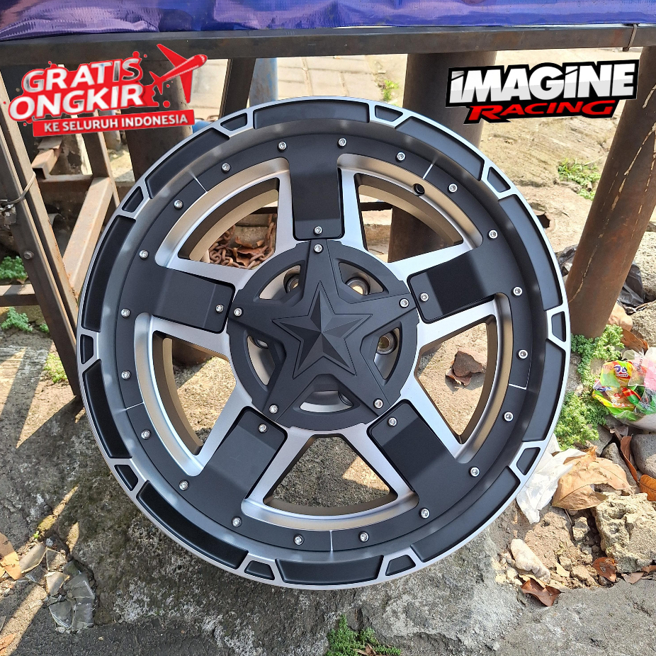 VELG RACING R18 PAJERO FORTUNER HILUX HSR RASTA 3 JT3033 MIDNIGHT BLACK/MF