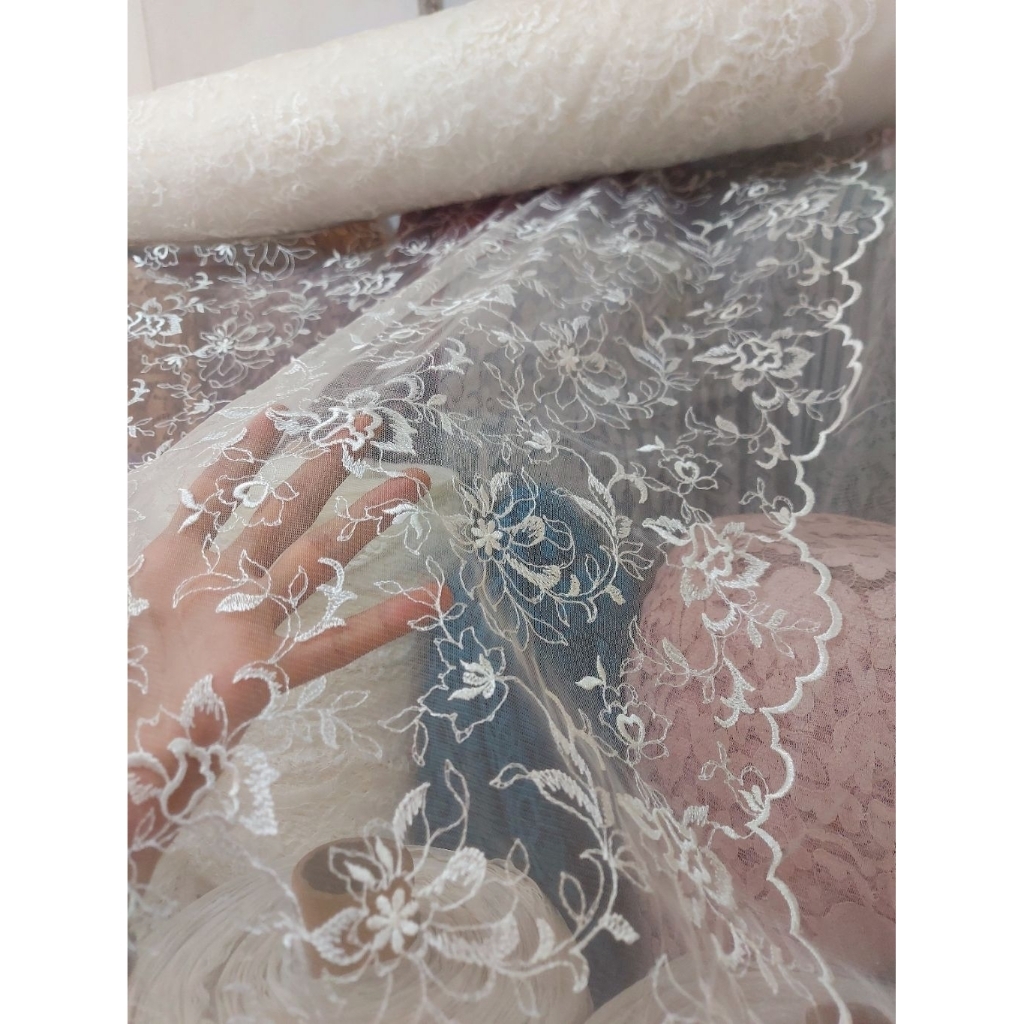 kain tile bordir Premium  - kain tile bordir original - kain tile bordir meteran- tile bordir [BW)jt