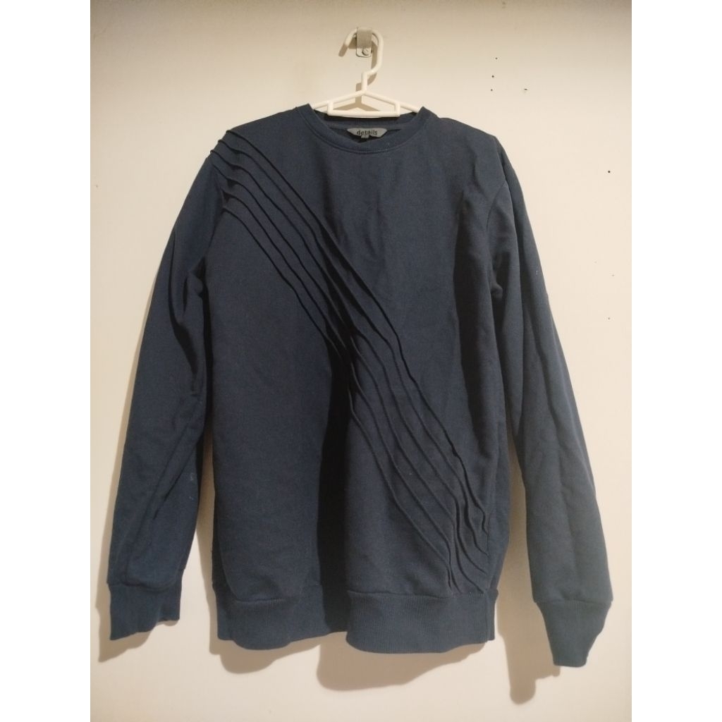 Preloved sweater unisex navy merk details NO MINUS