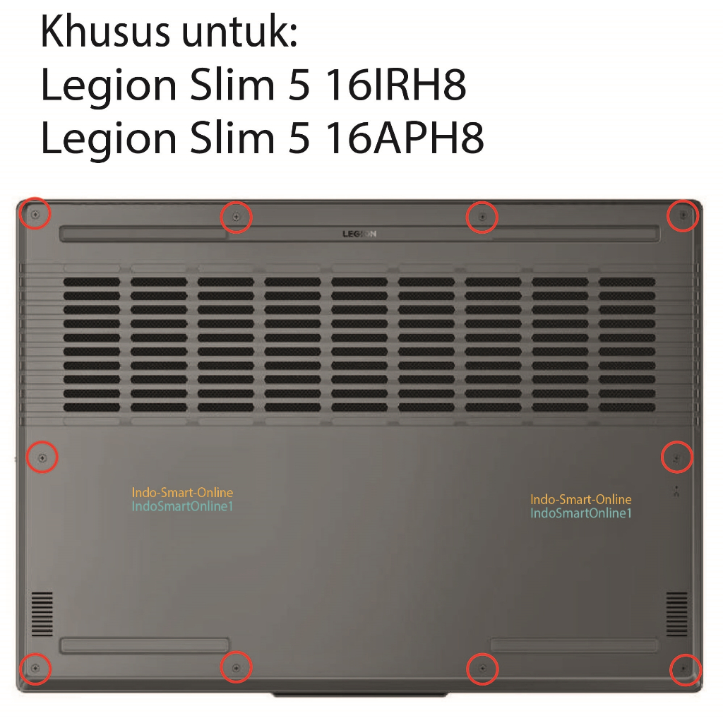 [Baru] Baut Lenovo Legion Slim 5 16IRH8 / 16APH8 Laptop Gaming Sekrup mur bawah