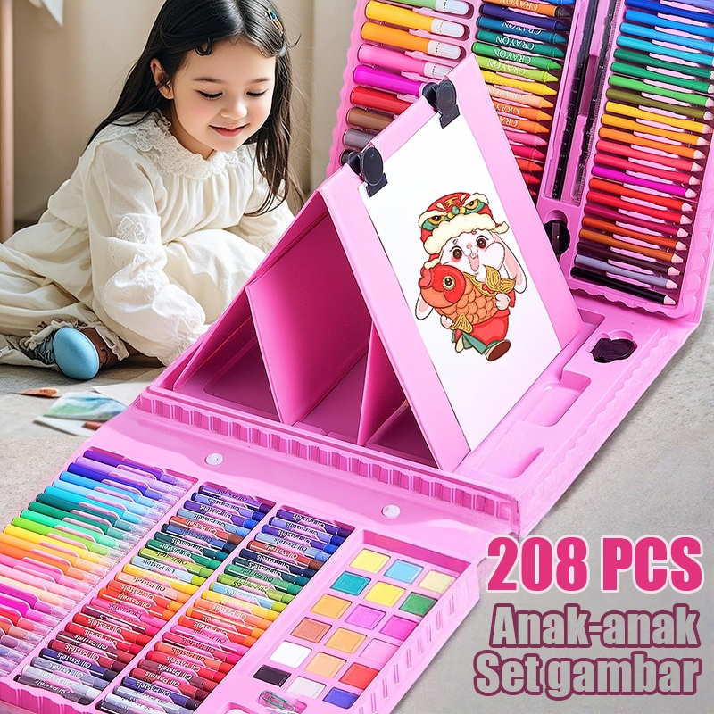 

Paket Alat Gambar Anak Set Lengkap Alat Seni (Pensil Warna, Crayon, Lilin Gambar, dll.) Isi 208pcs & 150pcs, Kotak Gambar Hadiah Khusus Siswa SD, Cocok untuk Menggambar Mewarnai, Hadiah Pendidikan, Ultah & Hari Raya 1 Juni, Mainan Seni
