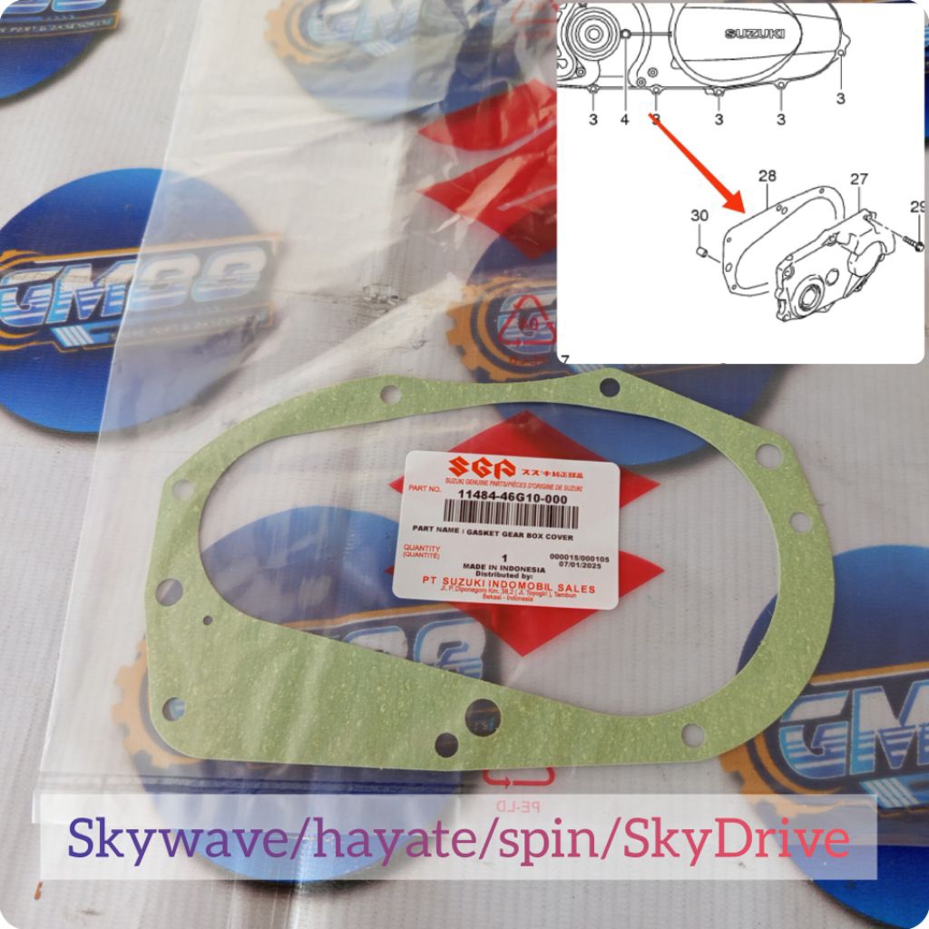 PAKING GARDAN / PAKING RASIO SKYWAVE / HAYATE / SPIN / SKYDRIVE 11484-46G10 ORIGINAL
