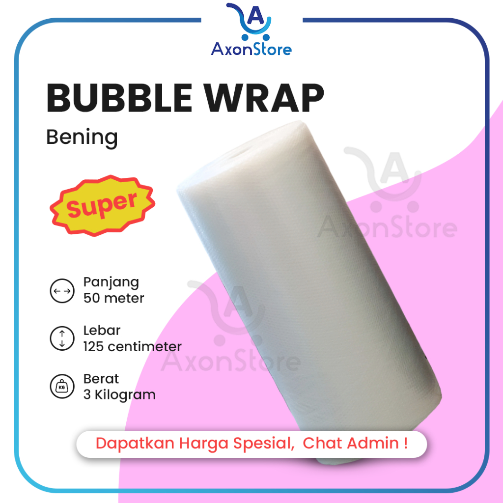 

SUPER Bening 125cm x 50m 3kg Premium Tebal Babel Wrapping Pack Eceran Murah Clear Grosir