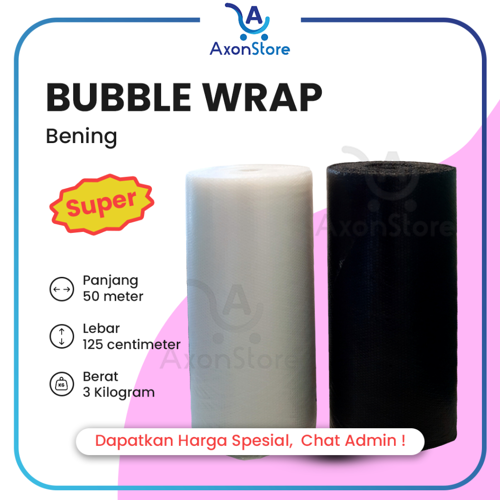 

Bubble SUPER Bening 125cm x 50m 3kg Premium Tebal Babel Wrapping Pack