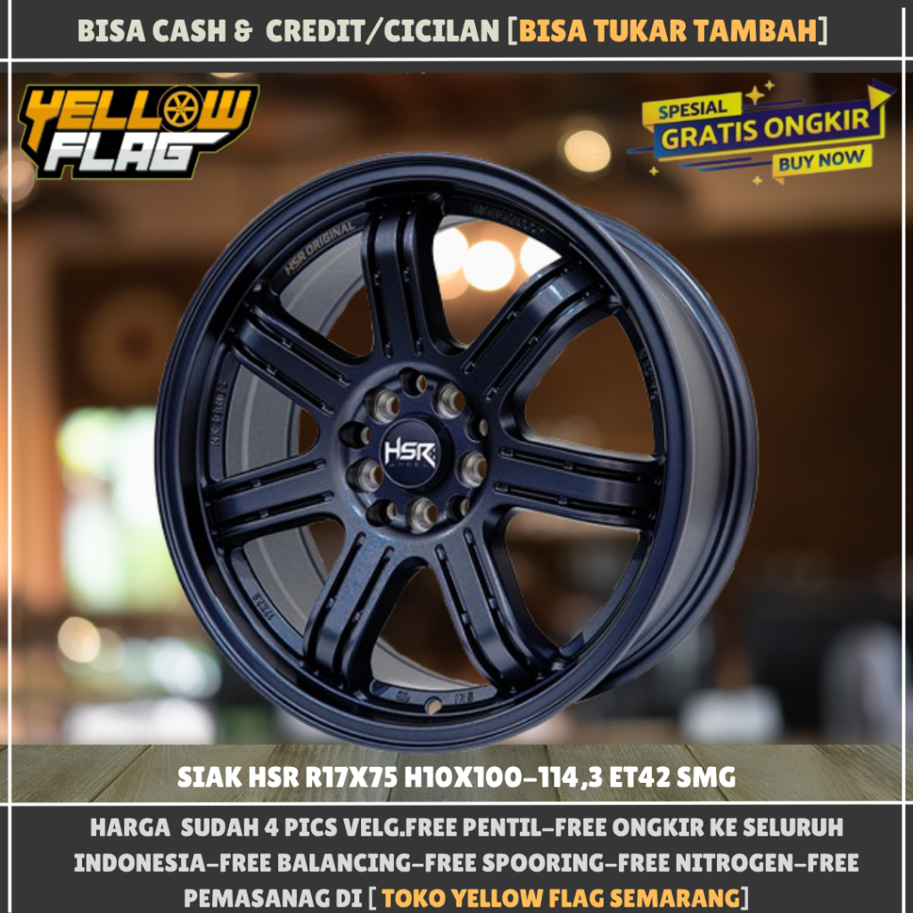 Velg mobil ring 17 untuk outlander grand max innova hsr siak lubang 5x100 5x114  et42 lebar 7,5 r17
