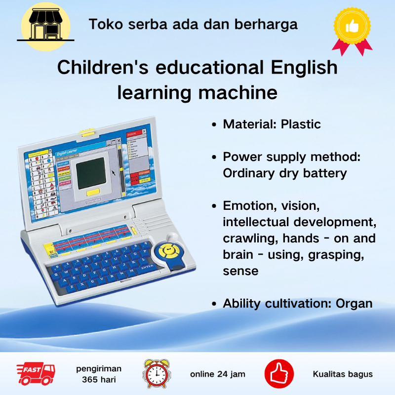 g_Mainan Edukasi Laptop Anak 2 3 4 5 6 7 Tahun Belajar Bahasa Inggris Matematika Huruf Angka Musik C