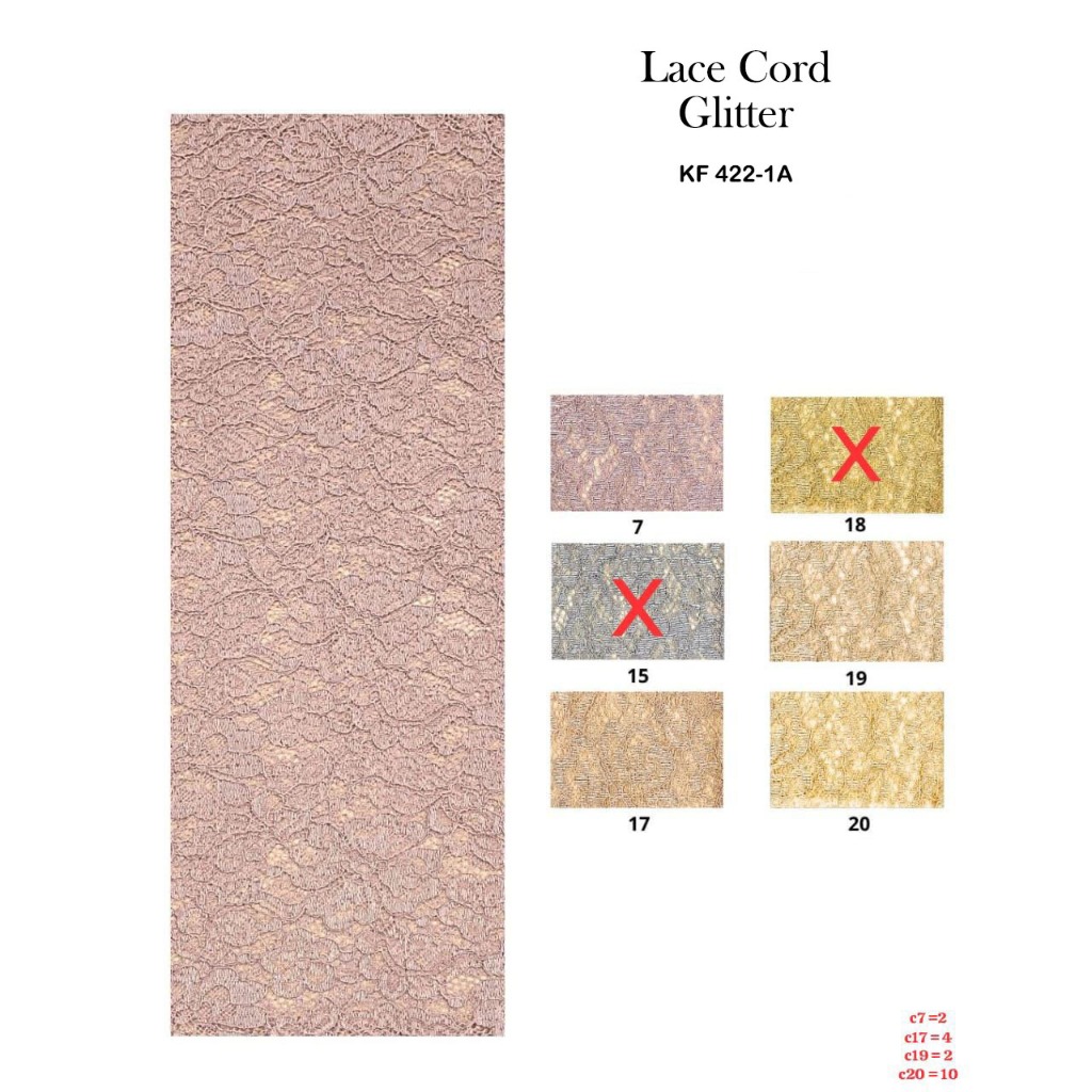 Kakania Textile 1 Roll Kain Brokat LACE CORD GLITTER