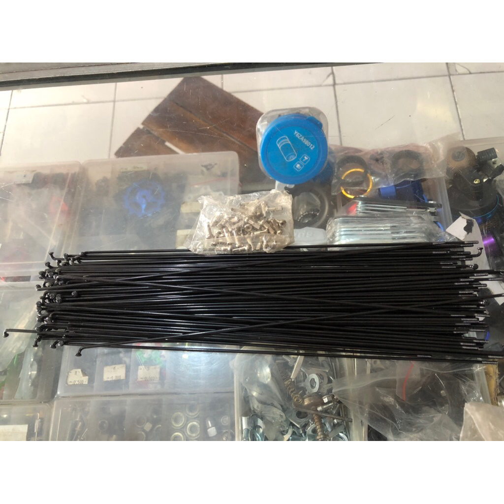 jari jari sepeda mtb ukuran 27,5 272 stainless black polygon