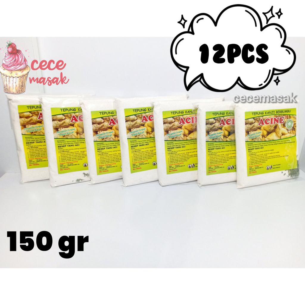 

12pcs ACINE Tepung Kanji Berbumbu 150gr OLEH-OLEH TEGAL cilok cireng cimol tahu pletok dll