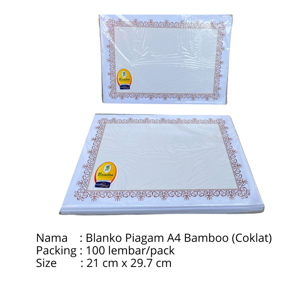

Blanko Piagam A4 Bamboo (Coklat)