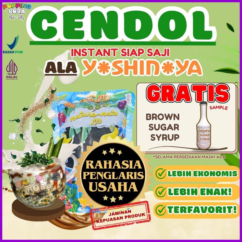 

JellyCendolKecebongAlaYoshinoyaCocokDengan STEVIA Sirup Sirop Syrup - Jelly Cendol Kecebong 500 Gram | Cocok Untuk Semua Jenis Minuman