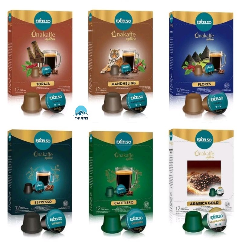 

(The Peaks) kopi kapsul excelso unakaffe 6 Varian