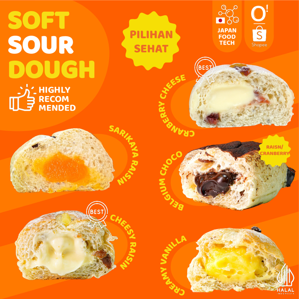 

[PROMO] SOFT SOURDOUGH / ROTI LEMBUT BERBAGAI RASA CREAM CHEESE/COKLAT BELGIA/SARIKAYA/VANILLA - ORU Indonesia Sari