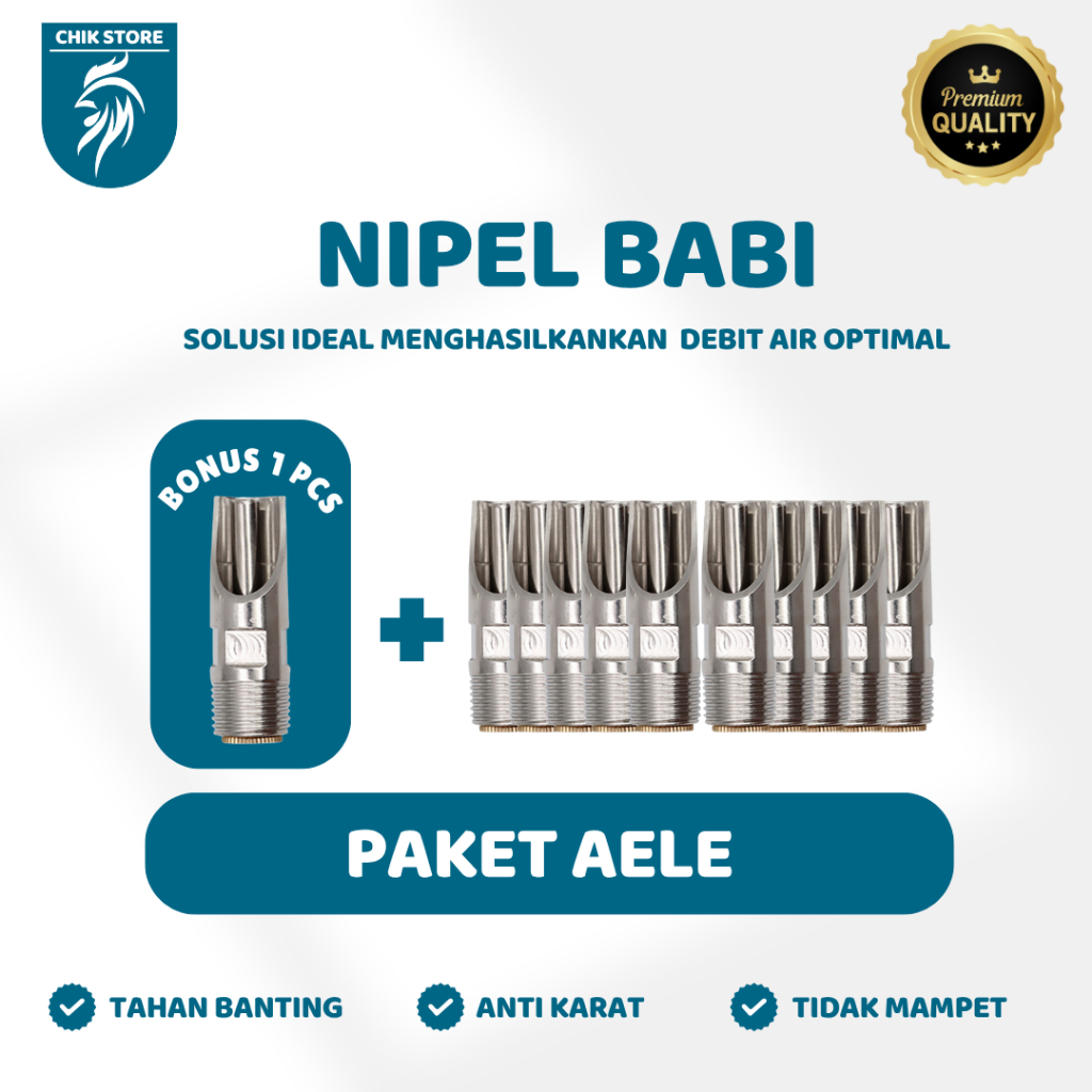 11PCS Dot Babi/Dot Minum Hewan Ternak Babi / Kambing Stainless stell / Dot Babi / Pig Nipple Drinker