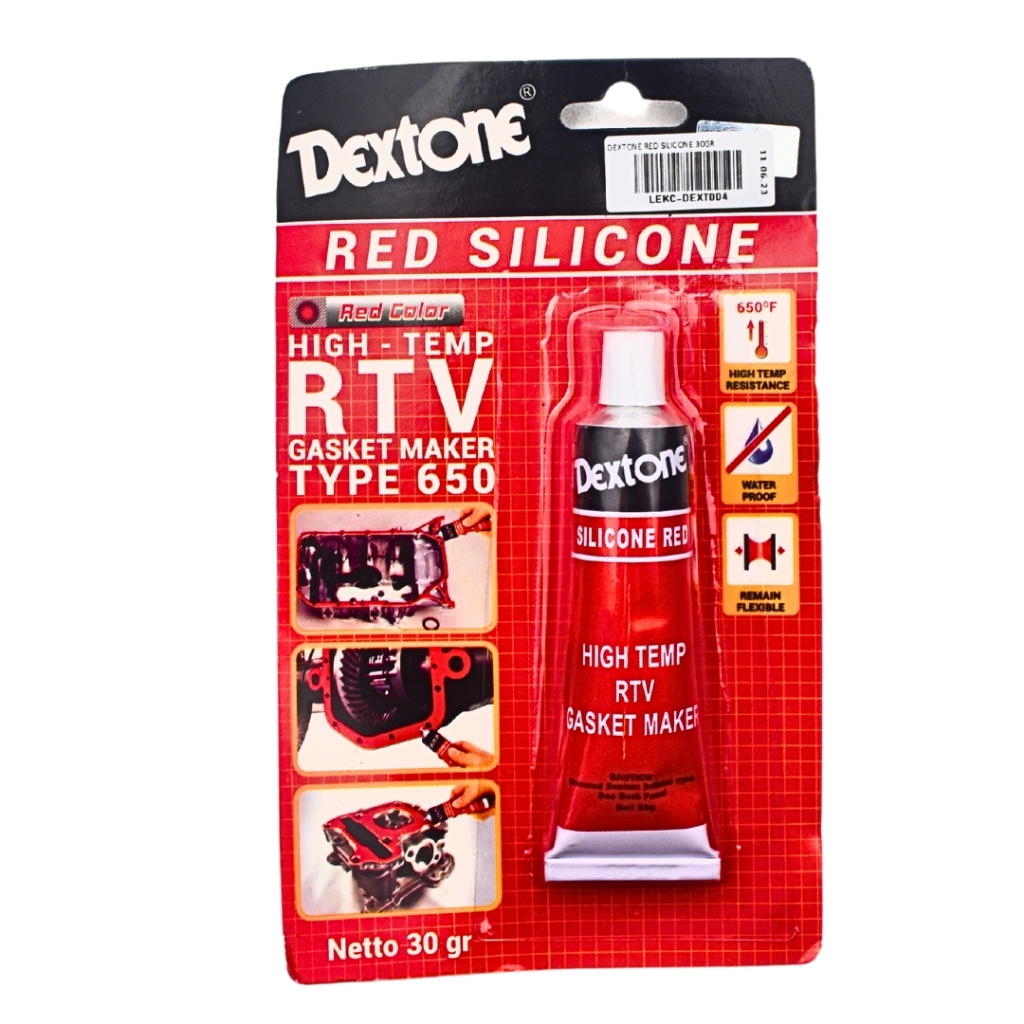 Lem Paking Dextone Red Silicone 30gr Lem Sealant Hi Temp Dextone / Lem Sealant Tahan Panas Knalpot
