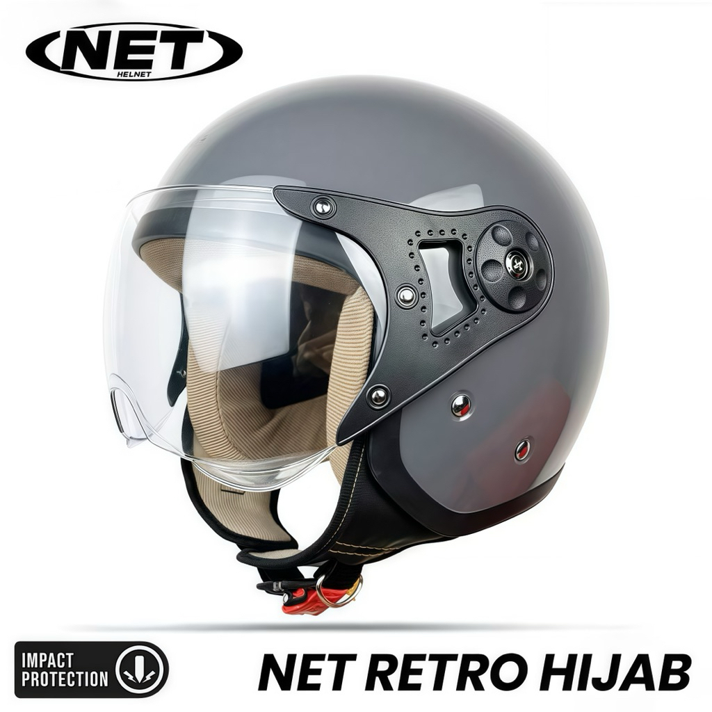 Helm Bogo Hijab Retro NET Premium SNI – Stylish Nyaman untuk Wanita Berhijab
