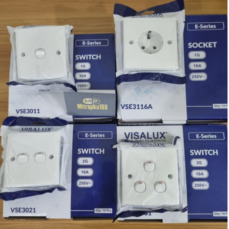 Saklar Visalux E Series 1 2 3 Petik / Stop Kontak Visalux