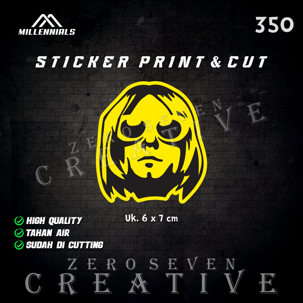 

STIKER KURT COBAIN (NIRVANA) / CHARACTER / RACING / STIKER VIRAL / LAPTOP / HANDPHONE / TUMBLER / AESTHETIC / VYNIL / ANTI AIR / PRINT & CUT