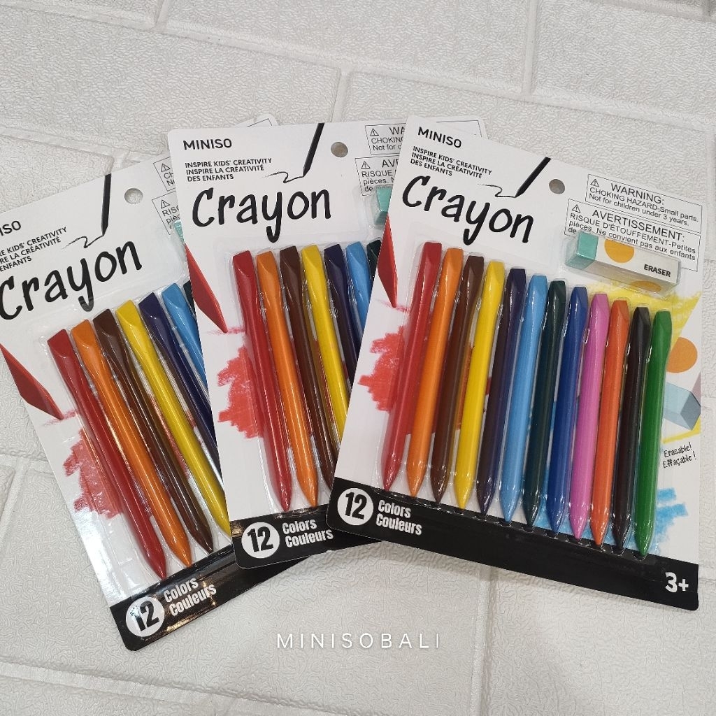 

Official BALI MINISO Crayon 12 Warna Ergonomis Tidak Beracun Krayon Alat Mewarnai