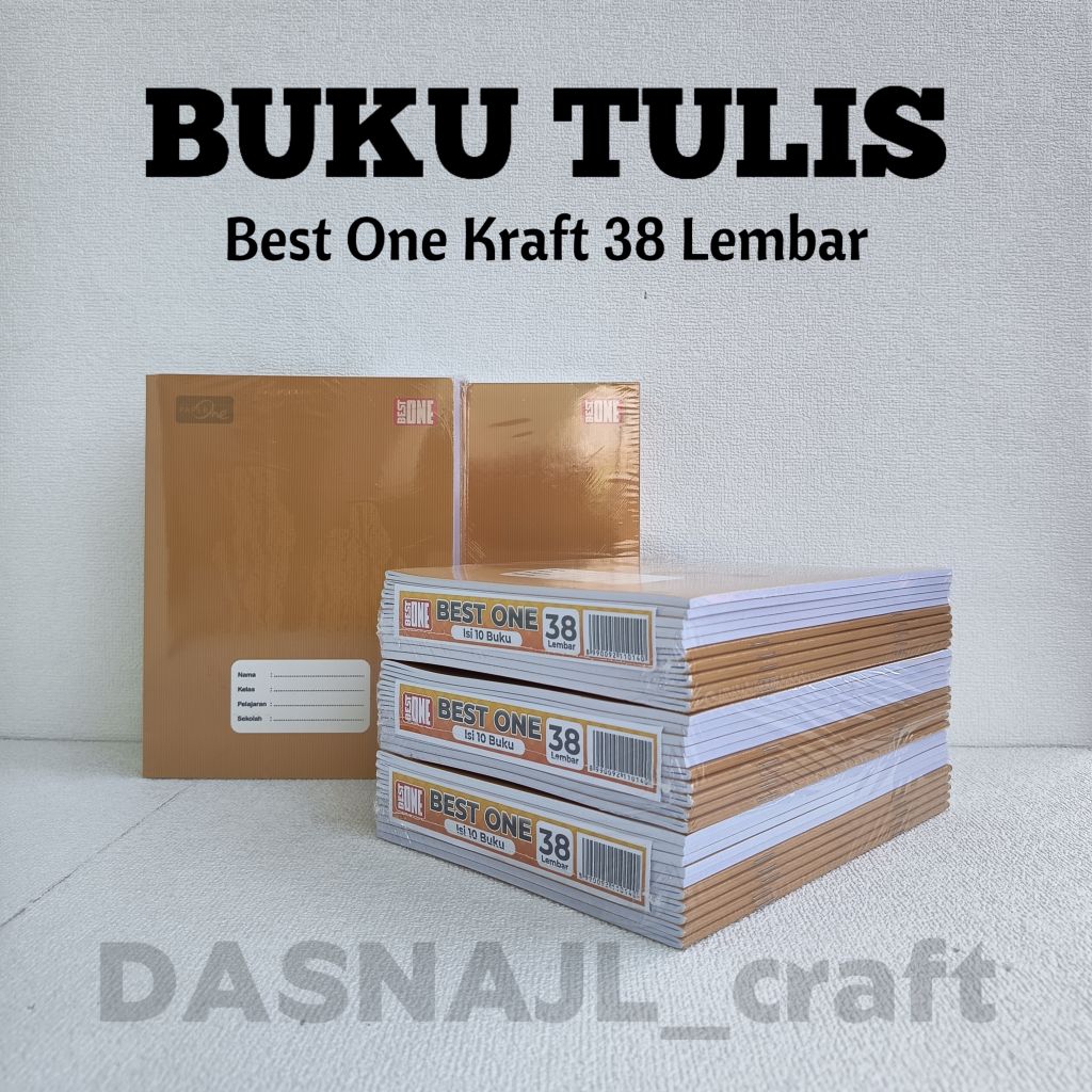 

( 1 pack / 10 pcs ) Buku Tulis Kraft Best One 38 Lembar Buku Kraft 38 Lembar Buku Best One Kraft Buku Sampul Polos Coklat