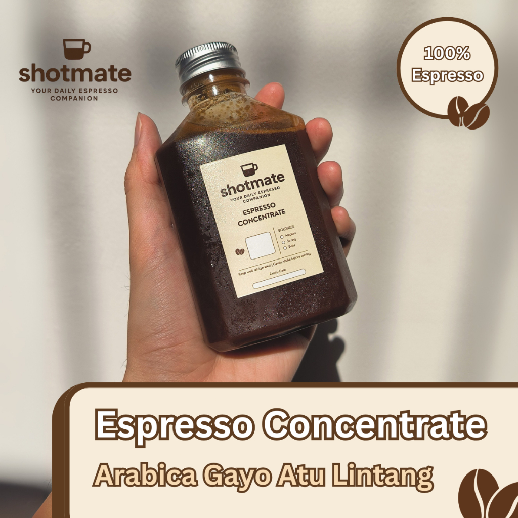 

Konsentrat Kopi Espresso Botolan - Arabica Gayo Atu Lintang | Espresso Concentrate – Shotmate