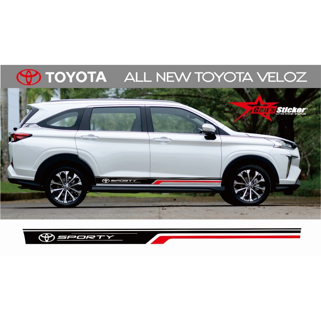 Sticker Sporty Toyota Avanza Veloz 2022 Aksesoris Eksterior Toyota Avanza Veloz 2022
