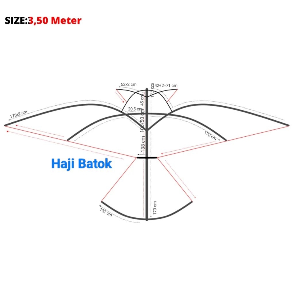 arku layangan size 350cm arku layangan besar