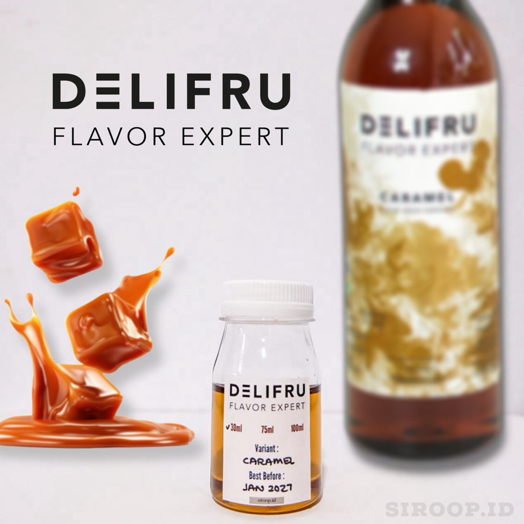 

Delifru Caramel Syrup Repack Sirup Karamel 30ml 75ml 100ml