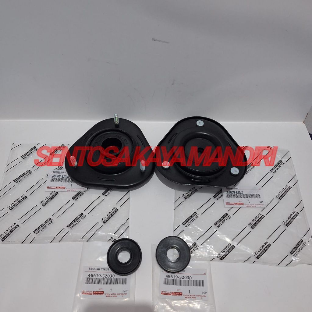 KARET SUPPORT SHOCK + SET BEARING SUPPORT DEPAN MOBIL AVANZA XENIA OLD 2004 2005 2006 2007 2008 2009